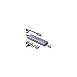 Ugreen 15596 base para portátil y replicador de puertos Alámbrico USB 3.2 Gen 1 (3.1 Gen 1) Type-A + Type-C Aluminio