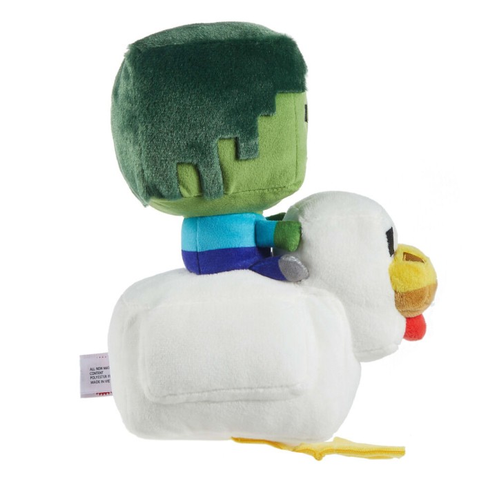 Peluche Chicken Jockey Minecraft 20cm