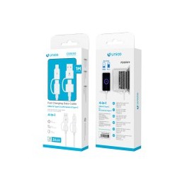 Cable USB Tipo C de 3A - Longitud 1m - 4 en 1 Blanco