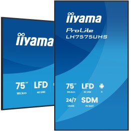 iiyama LH7575UHS-B2AG pantalla de señalización Pantalla plana para señalización digital 190,5 cm (75") LCD Wifi 500 cd / m² 4K