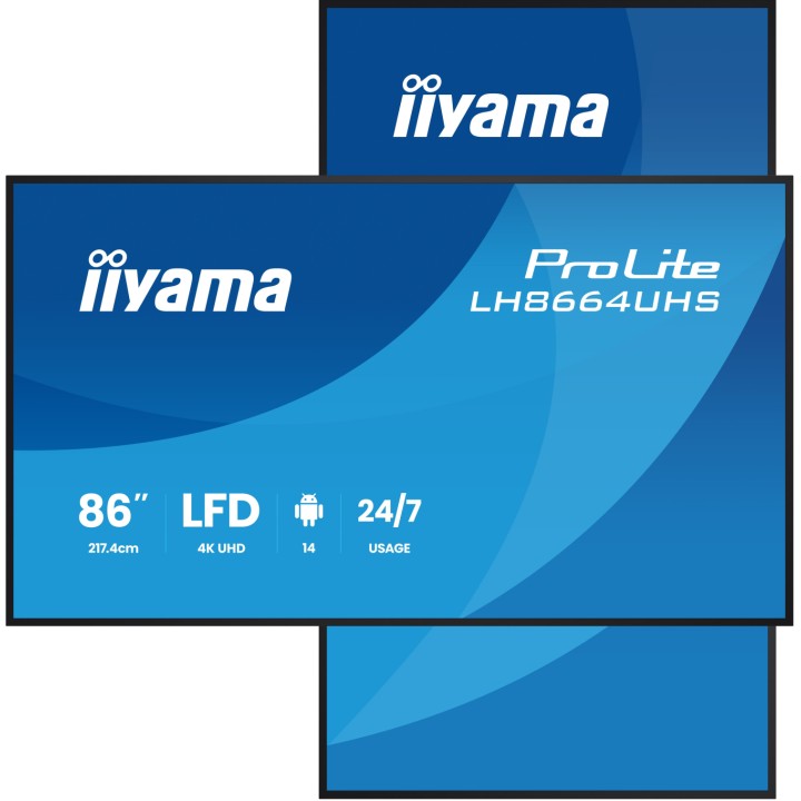 iiyama LH8664UHS-B3AG pantalla de señalización Pantalla plana para señalización digital 2,17 m (85.6") Wifi 500 cd / m² 4K