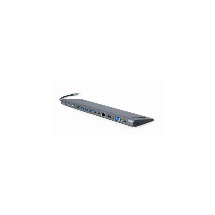 Gembird A-CM-COMBO9-01 hub de interfaz USB 3.2 Gen 1 (3.1 Gen 1) Type-C 5000 Mbit/s Gris