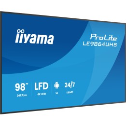 iiyama LE9864UHS-B1AG pantalla de señalización Pantalla plana para señalización digital 2,49 m (98") Wifi 500 cd / m² 4K Ultra