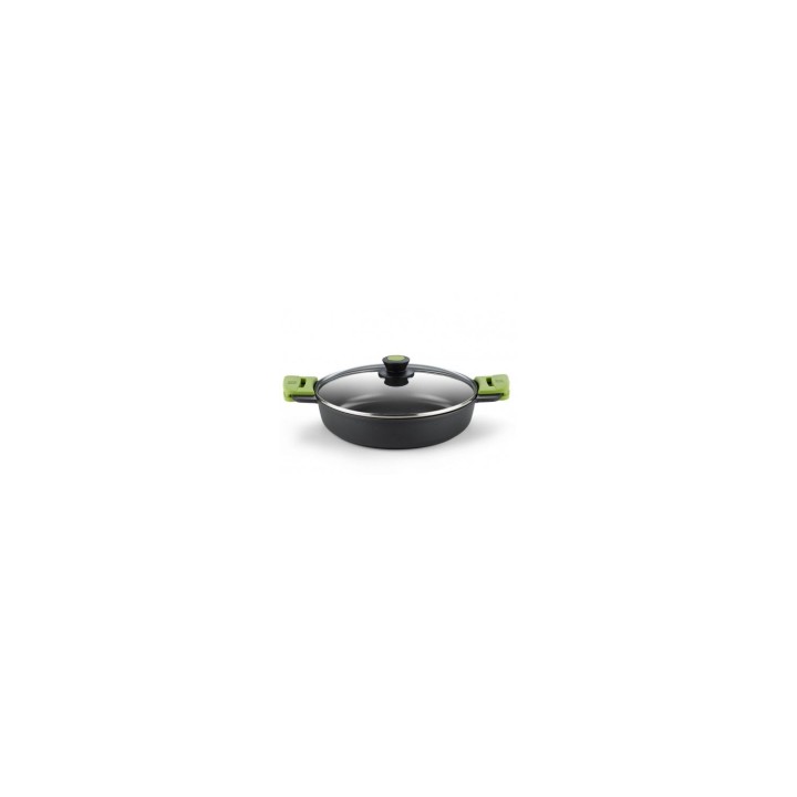 CACEROLA BAJA PRIOR BRA 3.1L ALUMINIO FUNDIDO TEFLÍ“N ANTIADHERENTE TAPA VIDRIO TEMPLADO A400528