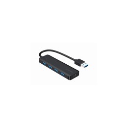 Gembird UHB-U3P4P-02 hub de interfaz USB 3.2 Gen 1 (3.1 Gen 1) Type-A 5000 Mbit/s Negro