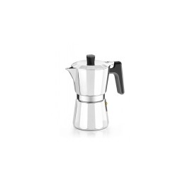 CAFETERA BRA PERFECTA - 9 TAZAS - ALUMINIO - FONDO PARA INDUCCION TOTAL - APTA TODO TIPO COCINAS
