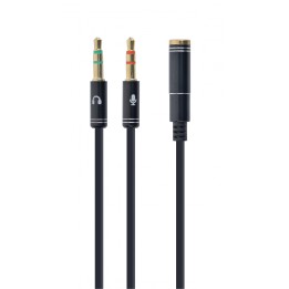 Gembird !Adapter audio stereo 3.5mm mini Jack/4PIN/ cable de audio 0,2 m 3,5mm 2 x 3.5mm Negro