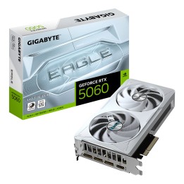 GIGABYTE GeForce RTX 5060 EAGLE OC ICE 8G Tarjeta Gráfica - 8GB GDDR7, 128bit, PCI-E 5.0, 2550 MHz Frecuencia del núcleo, 3 x
