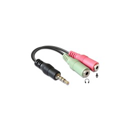 CABLE AUDIO MINI JACK 3.5 M A 2 MINI JACK 3.5 H 0.12MT ADAPTADOR DELOCK 65344
