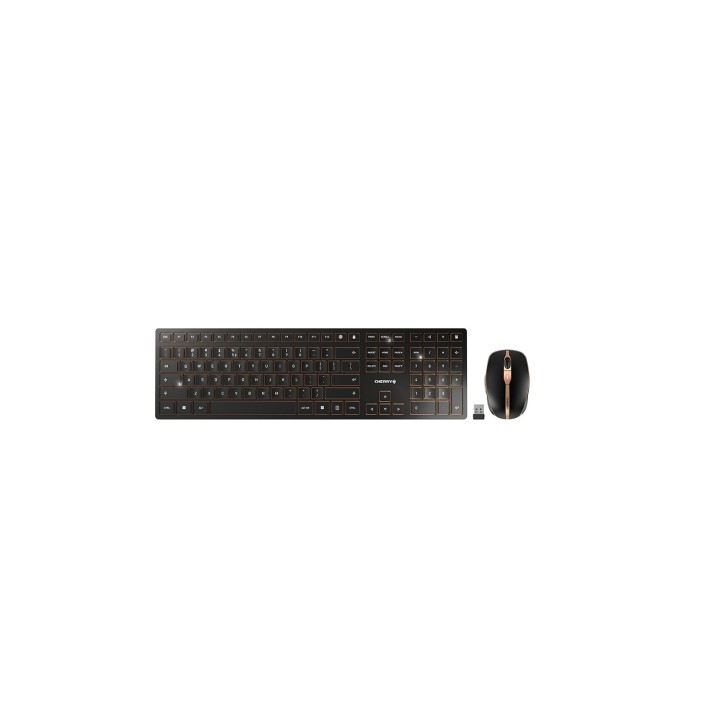 CHERRY DW 9100 SLIM teclado Ratón incluido RF Wireless + Bluetooth QWERTY Inglés de EE. UU. Negro