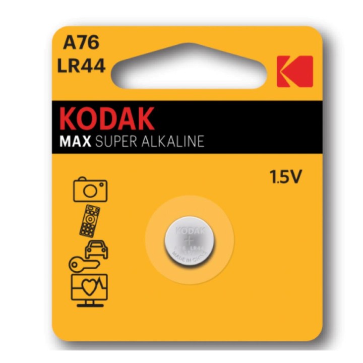 KODAK A76/LR44 BATERÍA LITHIUM 1.5V 1 UND (30986336/B)