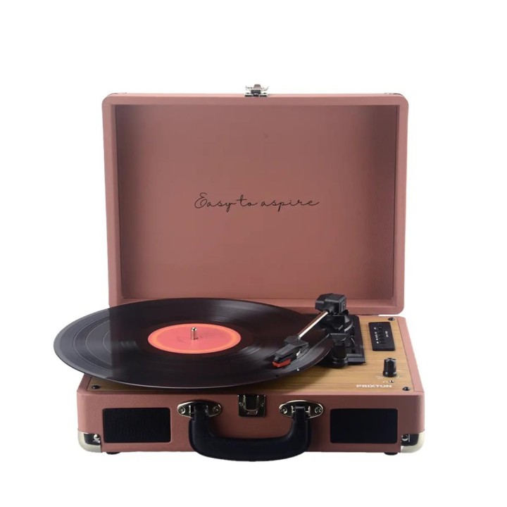 Prixton VC400 Tocadiscos Maletín con Grabación a USB, y Salids Aux y RCA Mocha