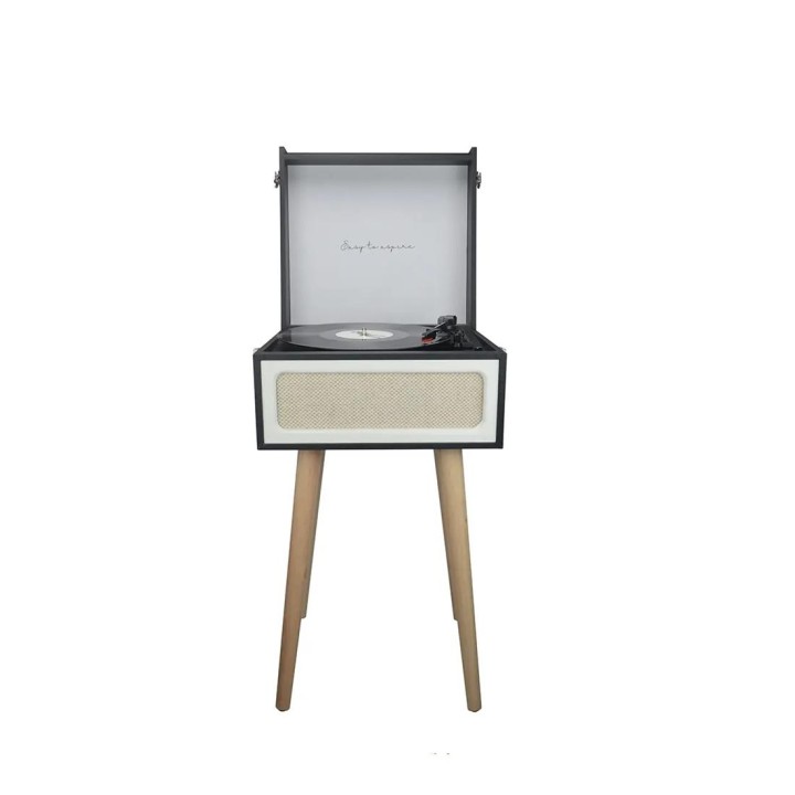 Prixton Tocadiscos Detroit Estilo Vintage, Bluetooth, Radio FM, Salida 3.5mm