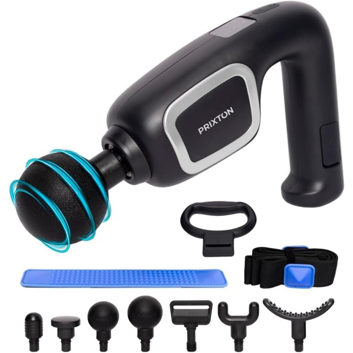 Prixton Pistola de Masaje Power Flex con 6 Velocidades, 7 Cabezales 7 2.800rpm