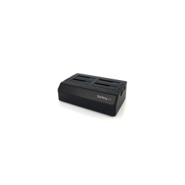 StarTech.com Base de Conexión USB 3.1 con 4 BahÍ­as SATA 6Gbps de 2,5 y 3,5 Pulgadas - Docking Station para HDD SSD - Negro