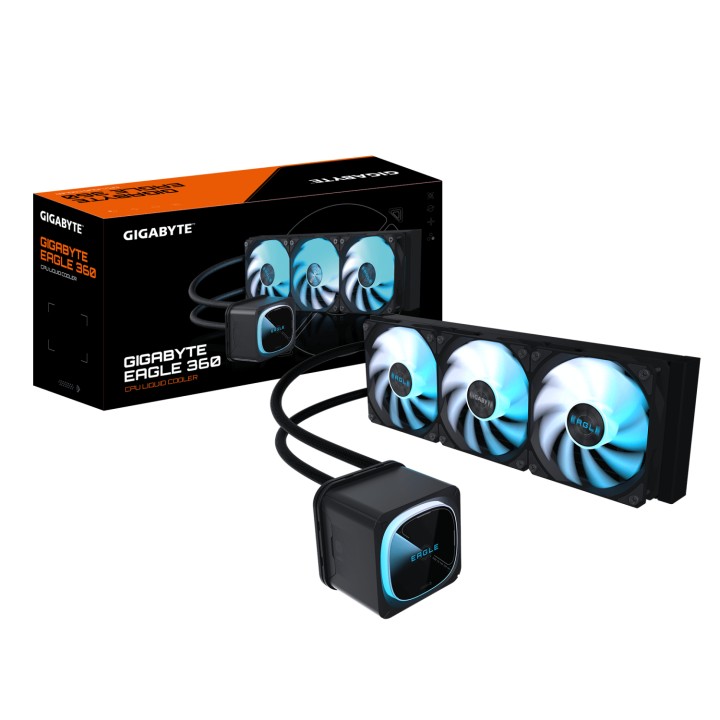 GIGABYTE EAGLE 360 Refrigeración Líquida para CPU - 3x120mm Ventiladores ARGB, pantalla LCD a color, DAISY-CHAIN, Compatible