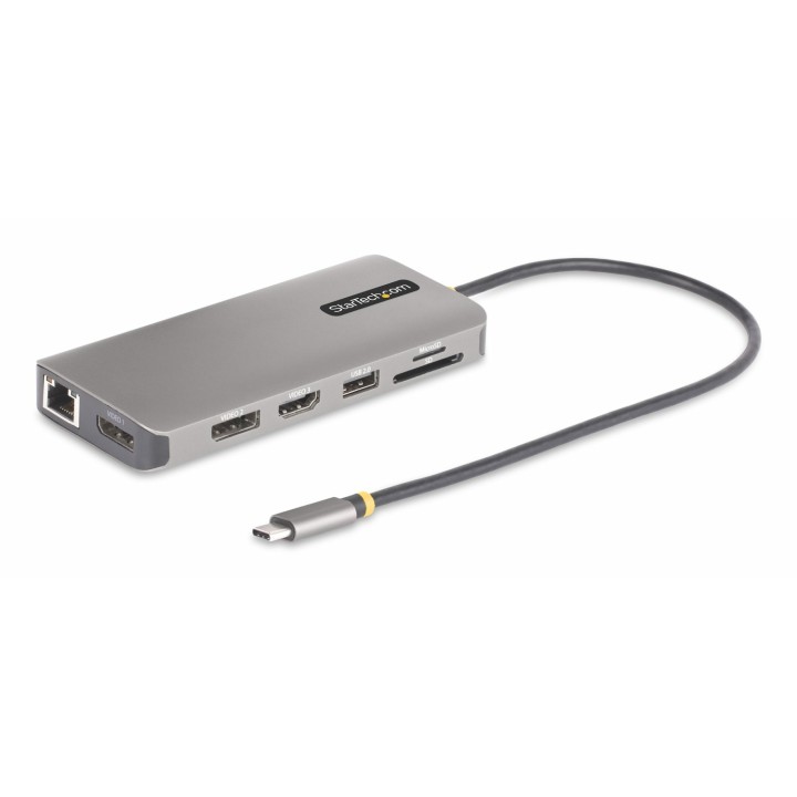 StarTech.com Adaptador Multipuerto USB-C de 3 Monitores HDMI/DP - 4K 60Hz Doble + 4K 30Hz HDMI y DP - Hub 4x USB-A - PD de 100W