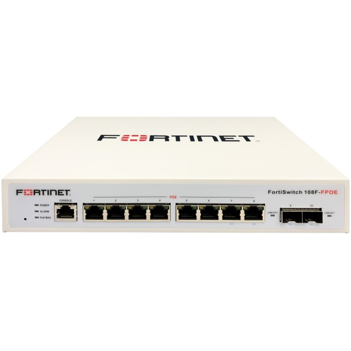 Fortinet FortiSwitch 108F-FPOE Gestionado L2+ Gigabit Ethernet (10/100/1000) Energía sobre Ethernet (PoE) Blanco