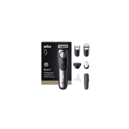 Braun BeardTrimmer 9 BT9520 depiladora para la barba Batería 52 2 cm Mojado y seco Negro, Gris