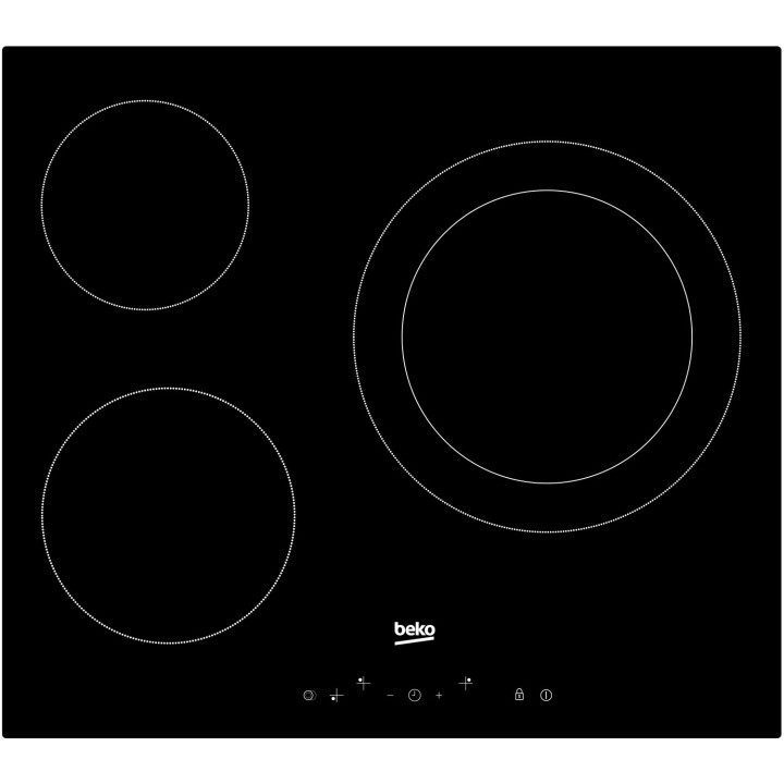 Beko HIC63402T hobs Negro Integrado Cerámico 3 zona(s)