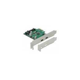 DeLOCK PCI Express x1 Card to 2 x external SuperSpeed USB (USB 3.2 Gen 1) USB Type-C&trade; female tarjeta y adaptador de