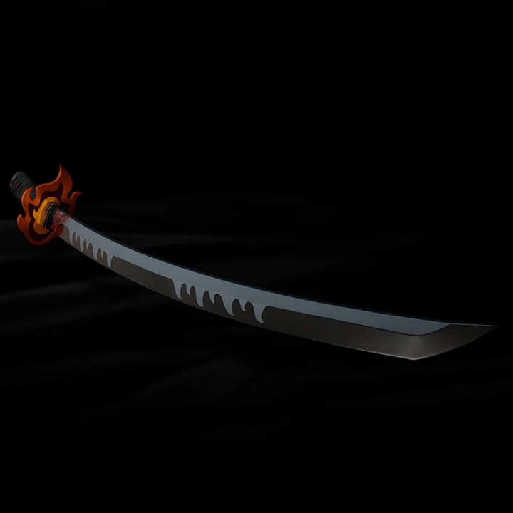 Replica Nichirin Sword Tanjiro Kamado Kyojuro Rengokus Sword Guard Demon Slayer Kimetsu no Yaiba 88cm