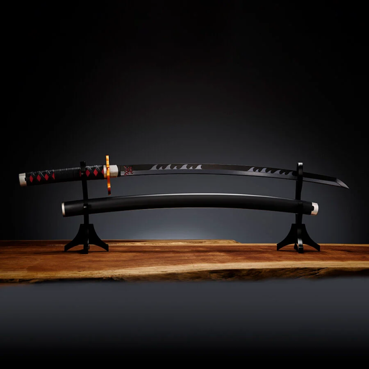 Replica Nichirin Sword Tanjiro Kamado Kyojuro Rengokus Sword Guard Demon Slayer Kimetsu no Yaiba 88cm
