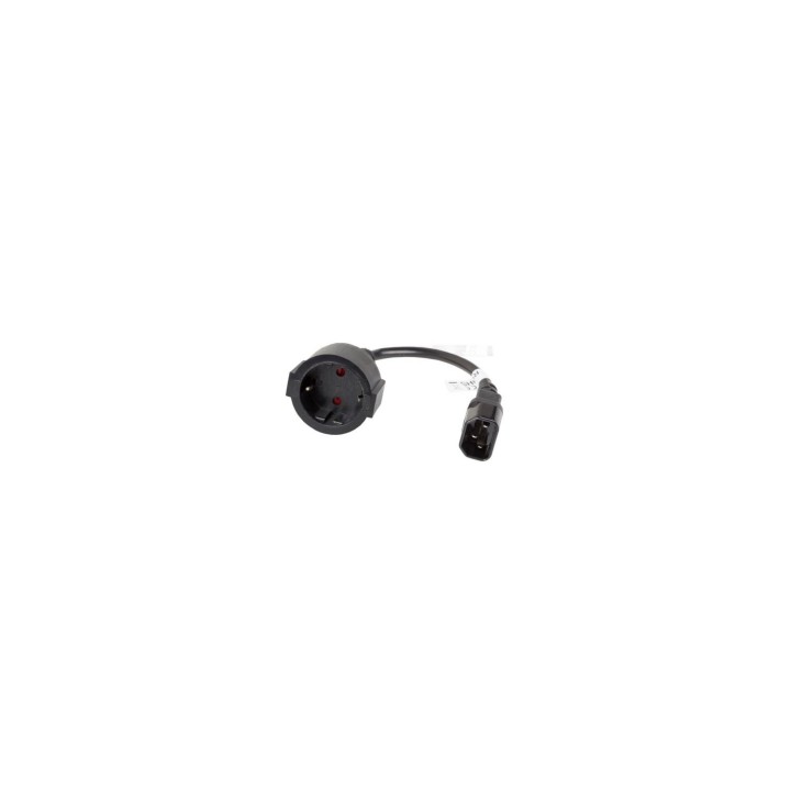 Lanberg CA-C14E-10CC-0018-BK cable de alimentación Negro 0,18 m C14 acoplador
