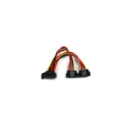 StarTech.com Cable 0,15m Adaptador Bifurcador Divisor Splitter Alimentación SATA Latching Cierre Pestillo - 2x Hembra