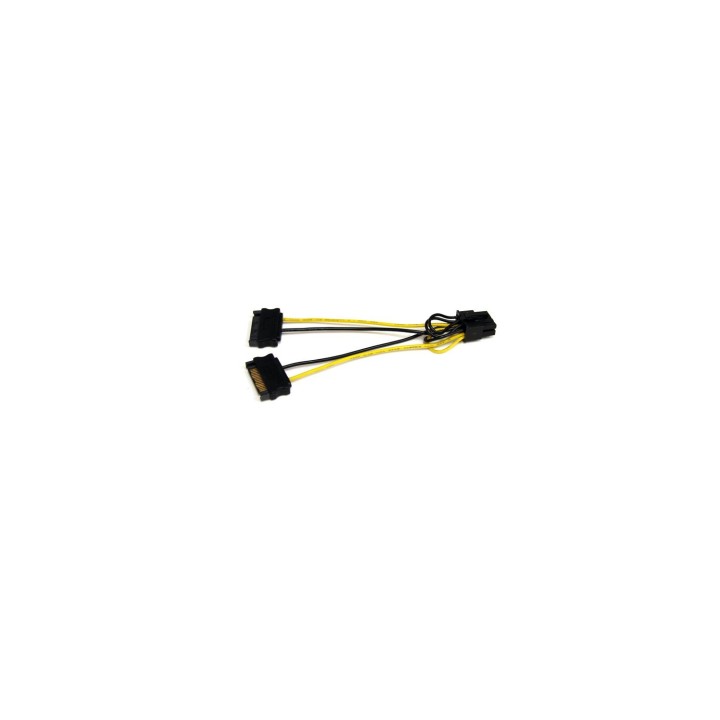 StarTech.com Cable de Alimentación Adaptador SATA a Conector PCIe 8 Pines de Tarjeta Gráfica PCI Express 15cm