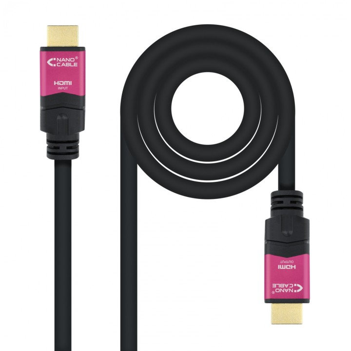 cable nanocable hdmi macho a macho alta velocidad v2.0 repetidor para amplificar señal negro rosa 10.15.3715