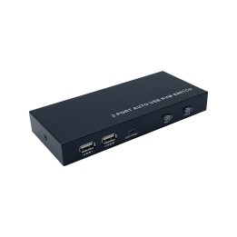 KVM AISENS 2 ORDENADORES CON UN SOLO TECLADO RATON MONITOR CABLES INCLUIDOS 2X HDMI+ 2X USB FUENTE DE ALIMENTACION NEGRO