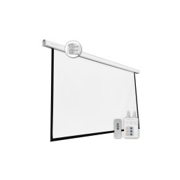Pantalla electrica videoproyector phoenix pared y techo 135p 300x300cm posicion ajustable carcasa blanca tela super resistente