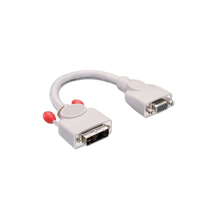 Lindy 41222 adaptador de cable de vÍ­deo 0,2 m DVI-A VGA (D-Sub) Gris