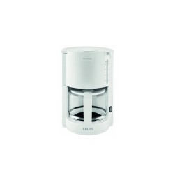 Cafetera electrica de filtro krups 10 tazas vidrio metal blanco F30901