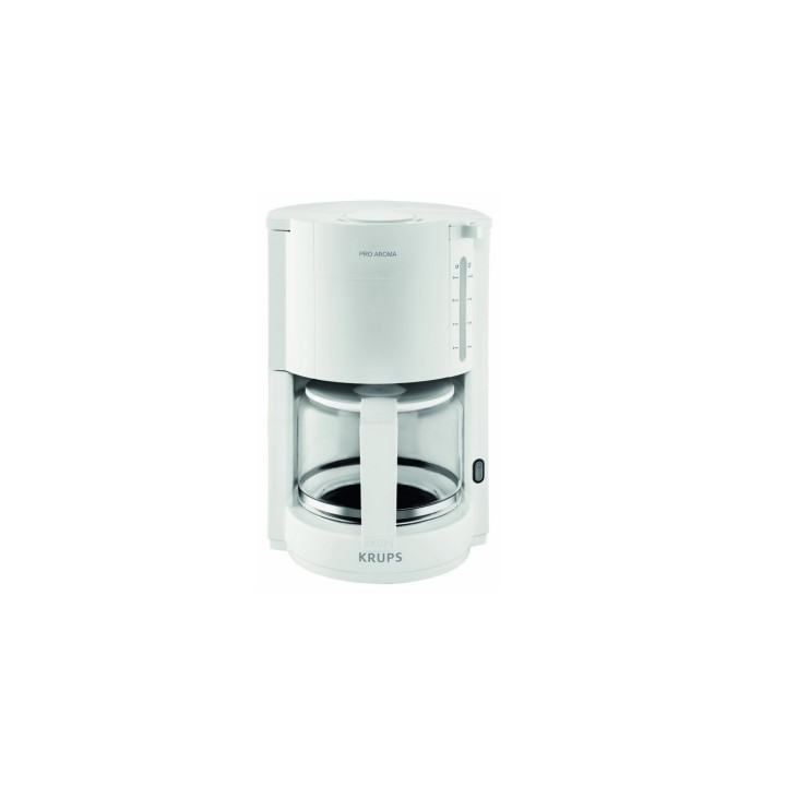 Cafetera electrica de filtro krups 10 tazas vidrio metal blanco F30901