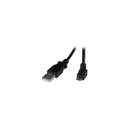 StarTech.com Cable Adaptador 2m USB 2.0 Tipo-A Macho a Micro USB B Macho Acodado en Íngulo hacia Abajo para Telefono Movil