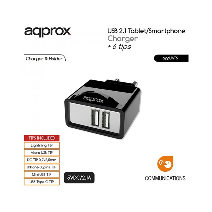 CARGADOR TABLET TELEFONO APPROX UNIVERSAL APPROX APPUATS