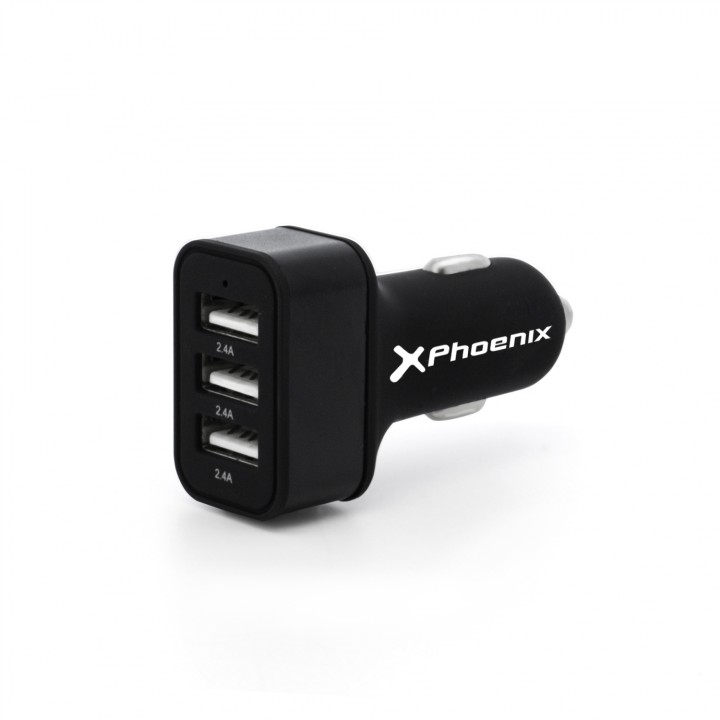 CARGADOR COCHE UNIVERSAL PHOENIX PHCARCHARGER3USB 5V 3 X USB 7.2A NEGRO PHCARCHARGER3USB