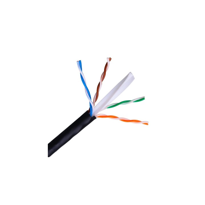 BOBINA CABLE UTP CAT-6 100MT RIGIDO NANOCABLE NEGRO 10.20.0502-EXT-BK