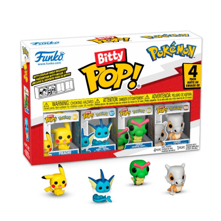 Blister 4 figuras Bitty POP Pokemon Pikachu