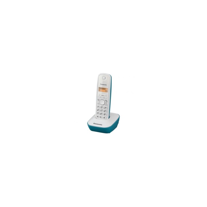 TELEFONO INALAMBRICO DECT PANASONIC IDENTIFICACION LLAMADAS AGENDA 50 ENTRADAS PANTALLA LCD BLANCO AZUL KX-TG1611GC