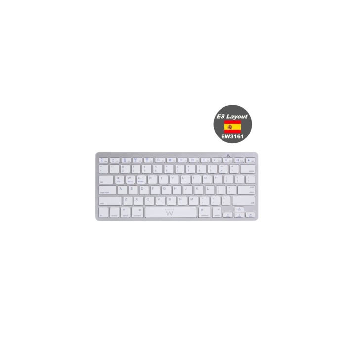 TECLADO EWENT BLUETOOTH SLIM PLATA EW3161