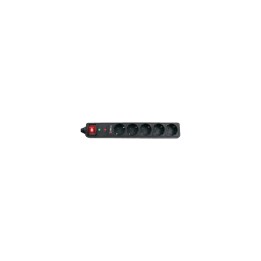REGLETA RIELLO THUNDER 5 SHUKOS CON INTERRUPTOR ON/OFF NEGRO THUNDER 5002