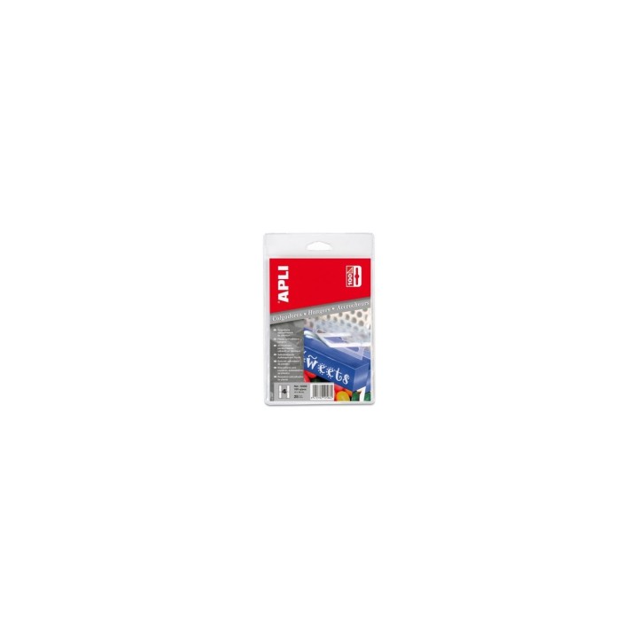 COLGADOR APLI AUTOADHESIVO DE PLASTICO 34X48MM COLOR TRANSPARENTE 10586