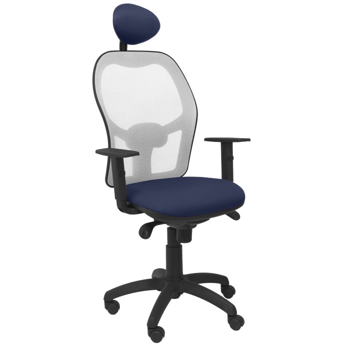 SILLA JORQUERA MALLA GRIS CABECERO FIJO ASIENTO BALI AZUL MARINO 15SGRBALI200C