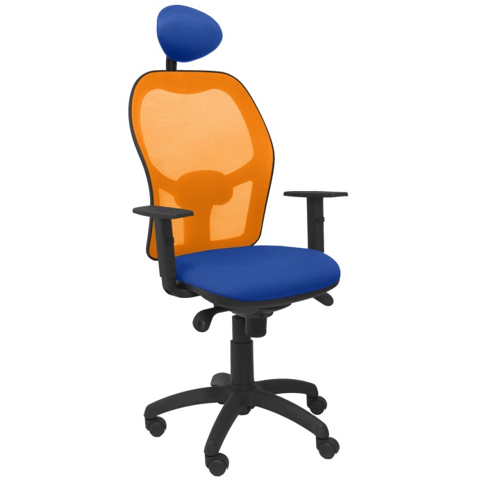 SILLA JORQUERA MALLA NARANJA CABECERO FIJO ASIENTO BALI AZUL 15SNABALI229C