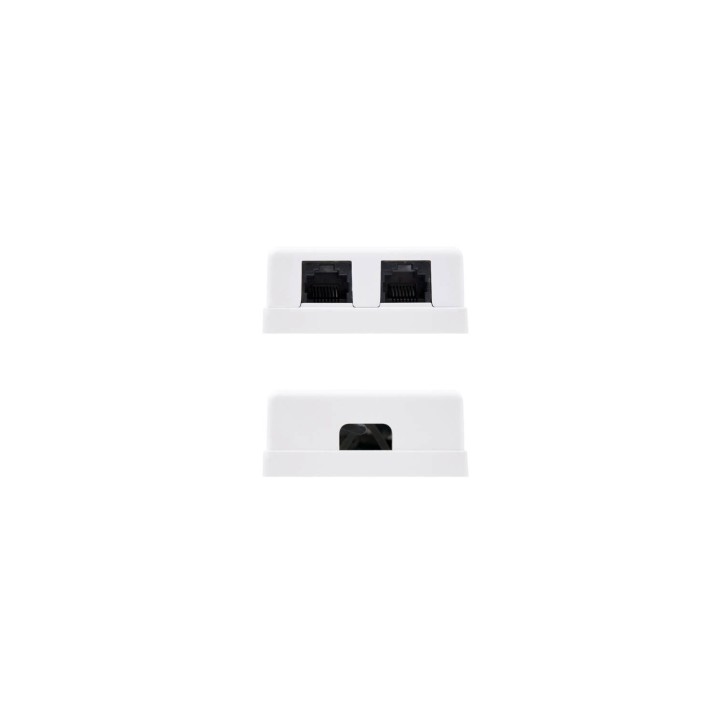 ROSETA DE SUPERFICIE NANOCABLE PARA RJ45 CAT6 UTP 2 TOMAS BLANCO 10.21.1502
