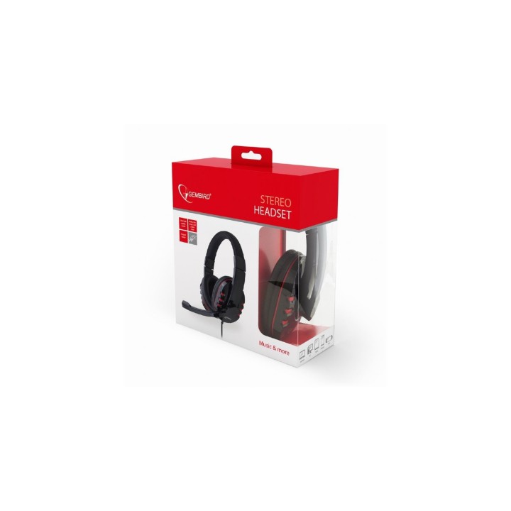 Gembird GHS-402 auricular y casco Auriculares Alámbrico Diadema Juego Negro