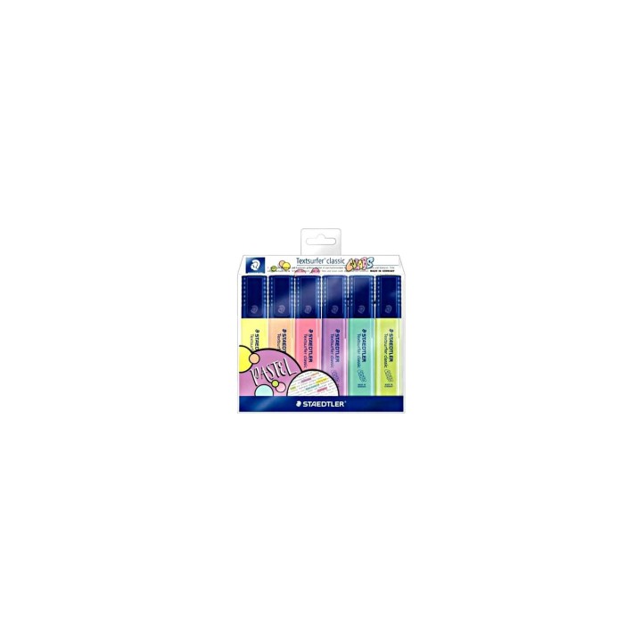 STAEDTLER TEXTSURFER PAQUETE 6 MARCADORES FLUORESCENTES CLASSIC PASTEL&VINTAGE 364 CWP6